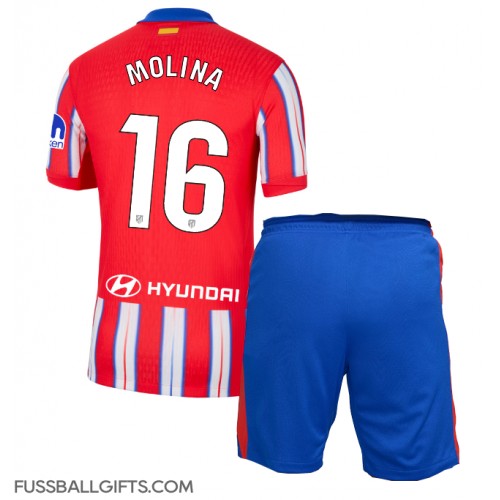 Atletico Madrid Nahuel Molina #16 Fußballbekleidung Heimtrikot Kinder 2024-25 Kurzarm (+ kurze hosen)